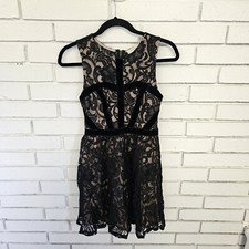 Love Fire Black Size Small Fit And Flare Lace Overlay Dress