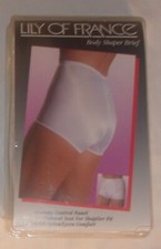 LILY OF FRANCE BODY SHAPER BRIEF PANTIES WHITE SIZE XL NEW IN PACKAGE NYLON LYCR