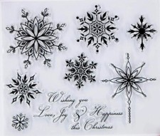 Snowflake Wishing You Love Joy Christmas Rubber Clear STAMP for Card Making Deco