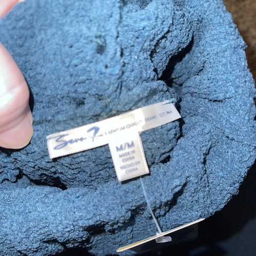 Seven7 Ladies Chenille Sweater Cowl Neck Oversized Fit Pullover Deep Teal Medium - Picture 8 of 9