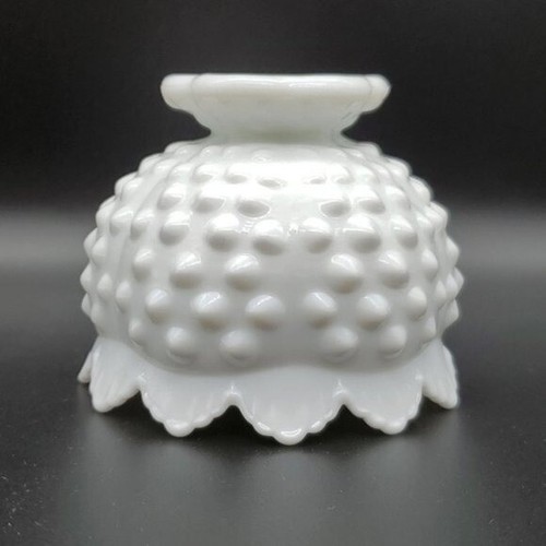 Fenton Milk Glass White Hobnail Round Footed Candle Holder 3 Way Sizes Pre-1974 - Picture 5 of 5