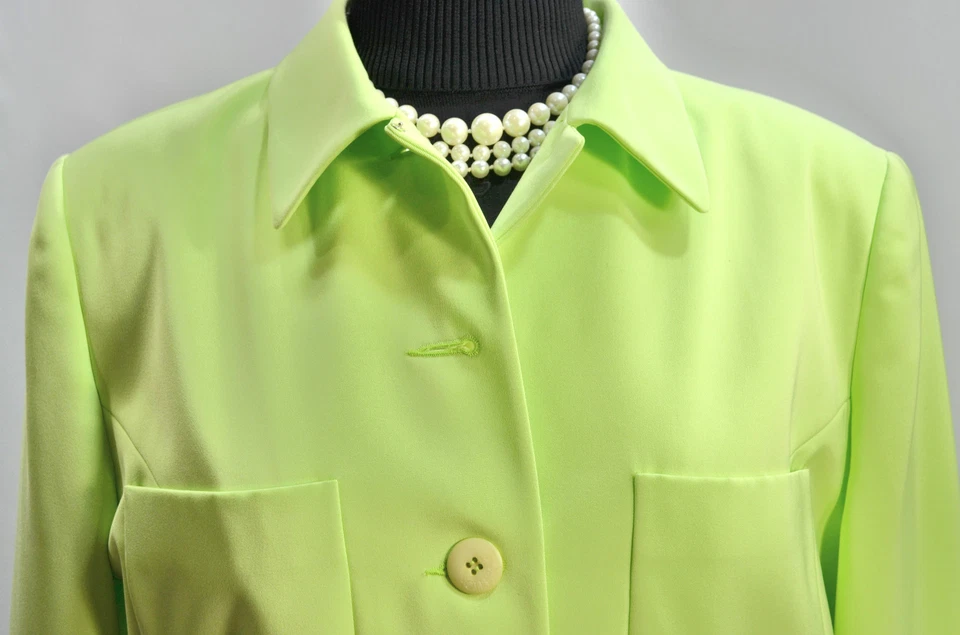 VOTRE NOM blazer Lime Long Sleeve dress Jacket Suit coat button crop SZ 4 S NEW - Image 3 of 4