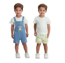 Winnie the Pooh Boys Girls Shortall Shorts T-Shirt Multicolor 3-PC Disney Baby