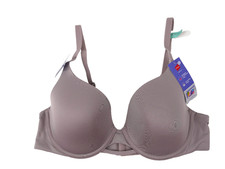 Hanes Women's No-Poke Dreamwire Underwire T-Shirt Bra S NEW Warm Steel