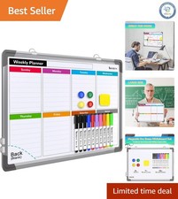 Versatile 16" x 12" Whiteboard with Dry Erase Markers - Ideal for Organization