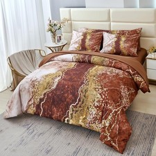 PERFEMET 6 Pcs Marble Comforter Set California King Watercolor Tie Dye Printing