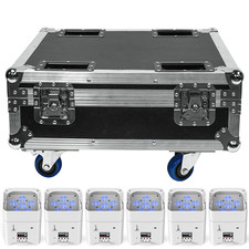LED 6x18W RGBWA UV Battery Powered WIRELESS DMX Par Can DJ Uplighting Up White