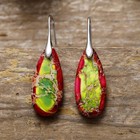 Natural Sea Sediment Jasper Stone Teardrop Earrings Gemstone Drop Earrings Gift