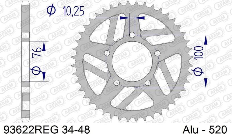 Pignon AFAM 93622 aluminium 520 pièce transmission moto pas cher
