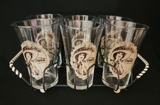 Coca Cola 16 Oz Libby Retro Glasses With Caddy