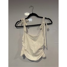 Free People White Tie-Shoulder Camisole size small