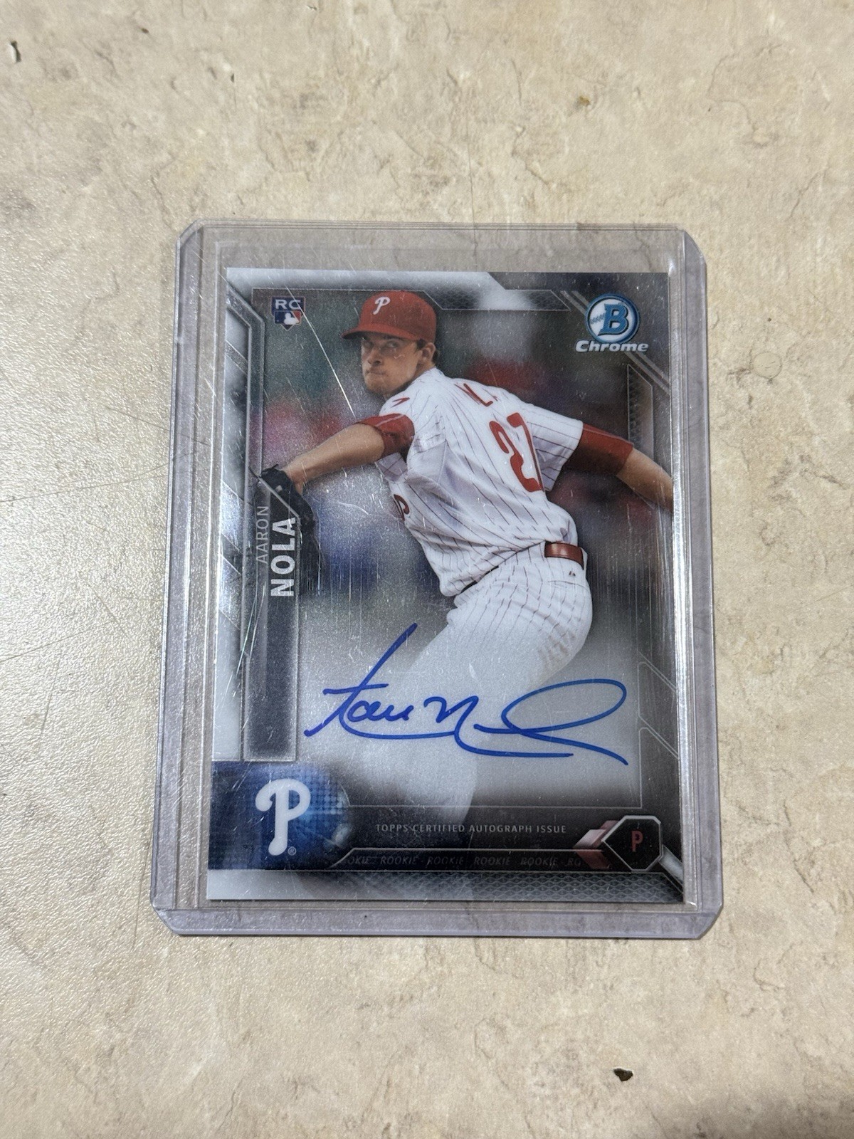 2016 Bowman - Chrome Rookie Autographs Aaron Nola #CRA-AN (AU, RC)