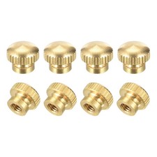 Brass Knurled Thumb Nuts M4x0.7mm Round Stepped Knobs Fasteners 8Pcs