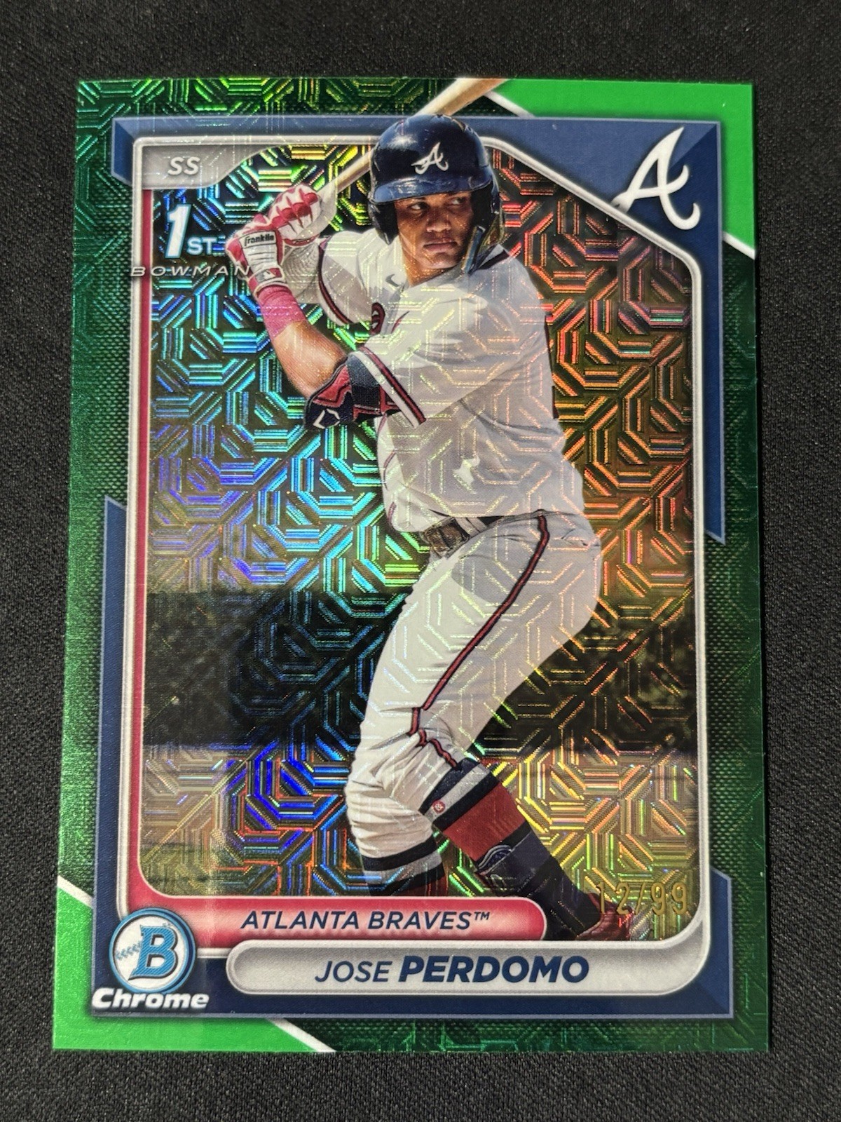 Jose Perdomo 2024 Bowman Chrome 1st Bowman Green Mojo Refractor /99 #BCP-220