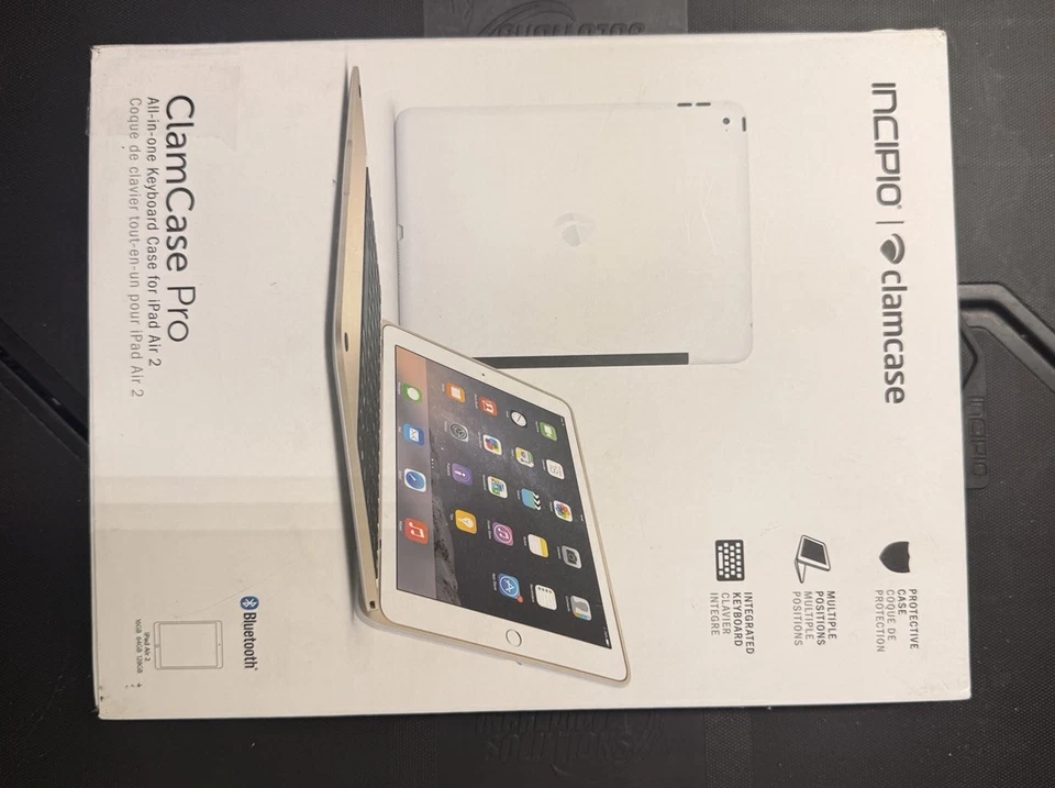 Incipio ClamCase Pro Bluetooth Keyboard Folio Case for Apple iPad Air 2 White - Image 2 of 4