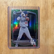 2025 Topps Bowman Chrome Baseball Eduardo Quintero Green Grass Refractor 83/99