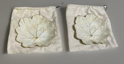 Michael Aram Winter Leaves Geranium Dishes Collection Set of 2