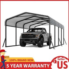 12'x20' Metal Carport, Heavy Duty Galvanized Steel Roof Canopy Car Shelter Truck