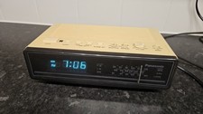 Vintage Panasonic FM-AM Clock Radio Alarm RC-65LBE, White VFD display