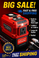220W Power Inverter for Milwaukee 18V Battery, DC 18V to AC 110V Battery Inverte