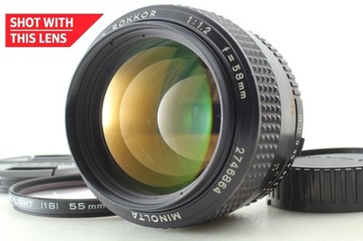 Tested [Exc+5] MINOLTA MC ROKKOR PG 58mm F1.2 Prime MF Hawk Eye Lens MD JAPAN