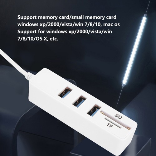 USB Hub USB3.0 Port Memory Card/Small Memory Card Reader High Speed USB Comb NEW - Afbeelding 4 van 12