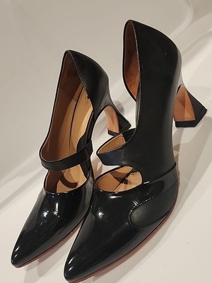 John Fluevog Women's Earhart D'Orsay Pump Black Leather Shoe