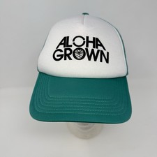 Aloha Grown Snapback Trucker Hat Teal One Size Adjustable Mesh Back 6 Panel