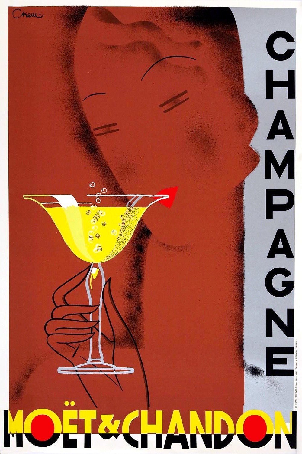 Moët & Chandon Art Deco Poster - Vintage Style - 24x36” - Premium Gallery