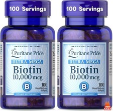 Puritan's Pride Biotin 10000 Mcg, Helps Promote Skin, Hair and Nail Health,