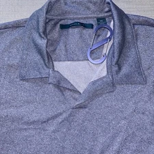 Perry Ellis XXL Polo Shirt Heather Gray Short Sleeve Casual Golf