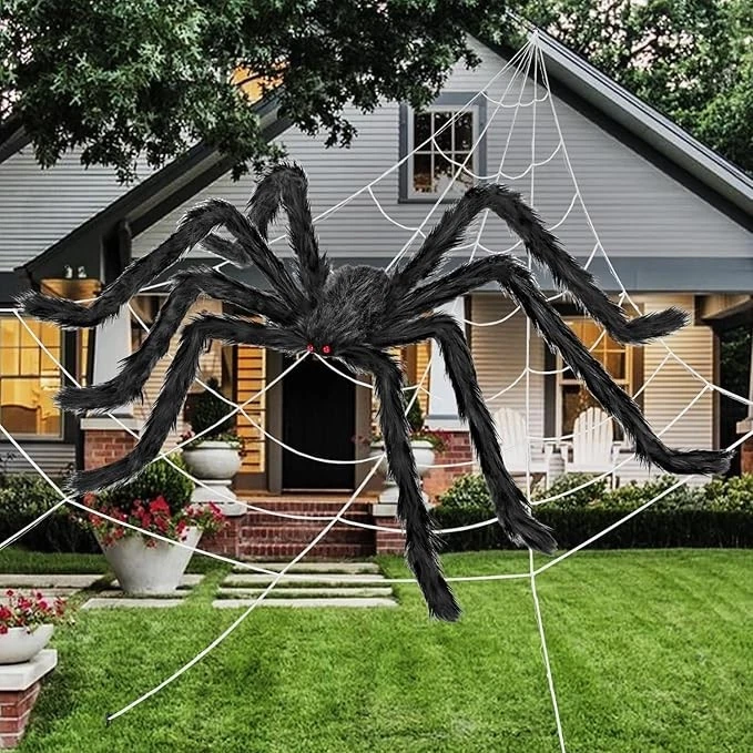 Giant Spider 5 Ft, 59" Halloween Decorations Fake Halloween Decor Spiders Larg