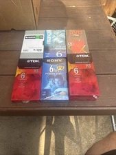 Lot of 7 New Sealed Blank VHS Video Cassette Tapes Sony Fuji JVC TD Maxell