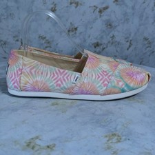 TOMS Alpargata Women's Size 9 Shoes White Pink Tie Dye Colorful Fashion Flats