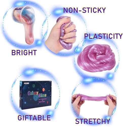 Kids Party Favors Galaxy Slime Kit, 30 Pack Bulk Rich Colorful Putty Toy, Stress - Picture 2 of 6