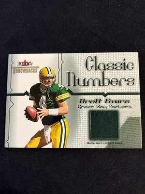 ERROR CARD 2002 Fleer Throwbacks Brett Favre Game Worn Jersey MISSING SN /100