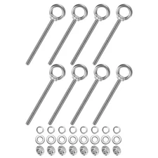 8-Sets Stainless Eyebolt M10x150mm Shoulder Lifting Eye Bolt with Nuts Washers