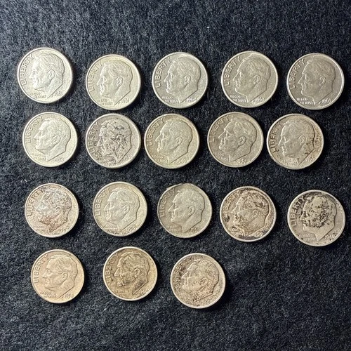 Roosevelt 90%  Silver Lot of (18) Dimes. Assorted Dates. Condition. Fine, VF Pic