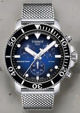 Orologio Tissot Seastar Chrono Quarzo Quadrante Blu Sfumato T120.417.11.041.02 Maglia