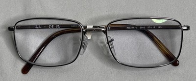RAY-BAN Eyeglasses Gunmetal Rectangle Frames Only RB 3717 V2502 57-18-145