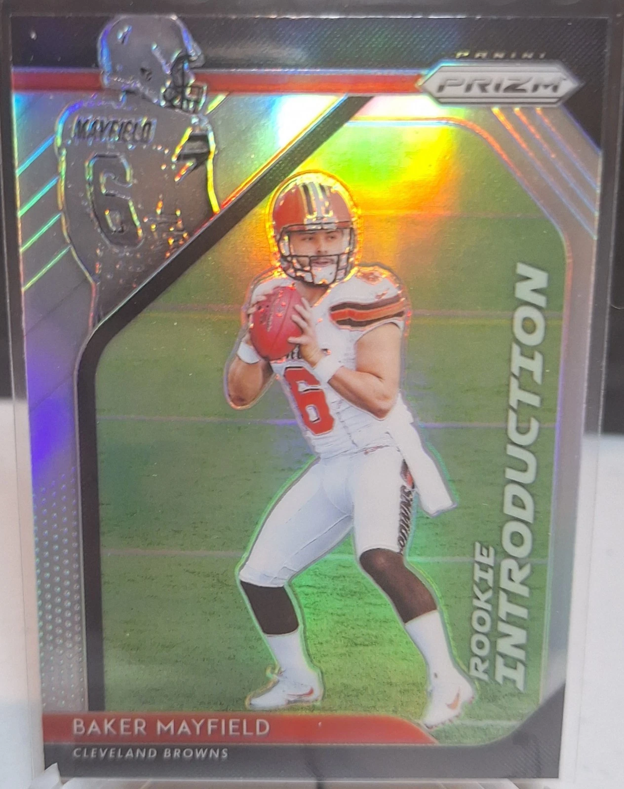 2018 Panini Prizm Football Baker Mayfield RC Rookie Introductions Silver #RI-1