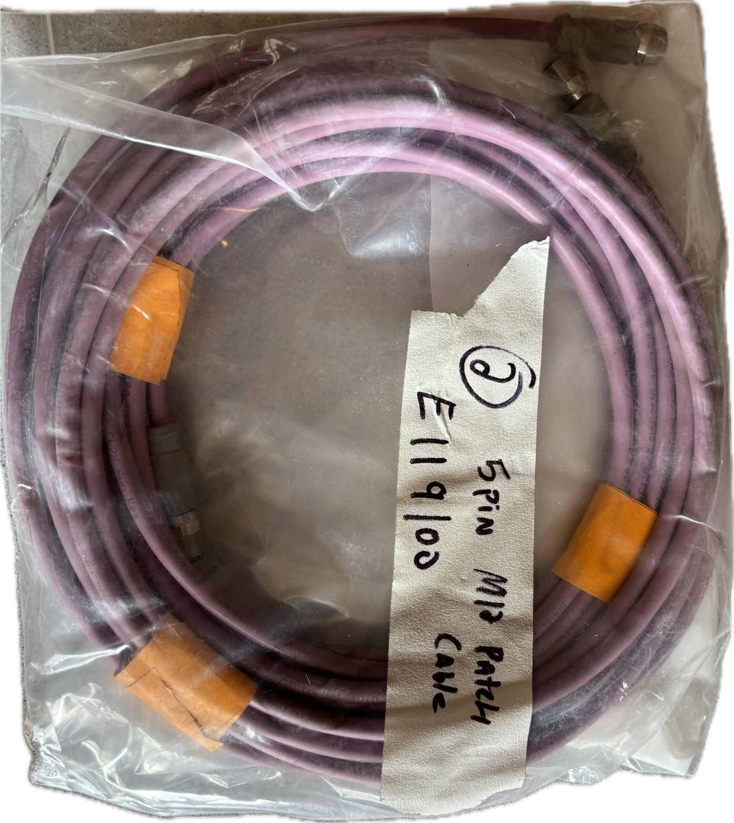 Lot of 2 Open Box New Phoenix Contact E11900 Purple 5-Pin M12 Patch Cables