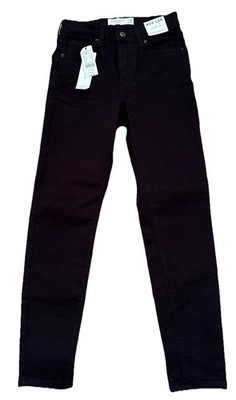 Topshop Jamie Black High Waisted Skinny Jeans Women's Size W25 L28 Stretch NEW