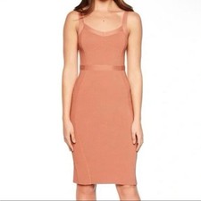 Bardot Katy Knit Midi Dress Size 8 Chestnut Brown Bodycon Party Cocktail BNWT