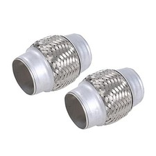 2PCS Exhaust Flex Pipe Stainless Steel Double Braid Long Heavy Duty 2 x 4''