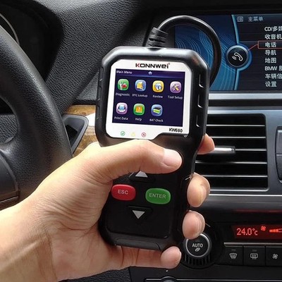 KW680 OBD2 Diagnosewerkzeug Autocodeleser Prüfmotor Licht Scan Werkzeug OBD II