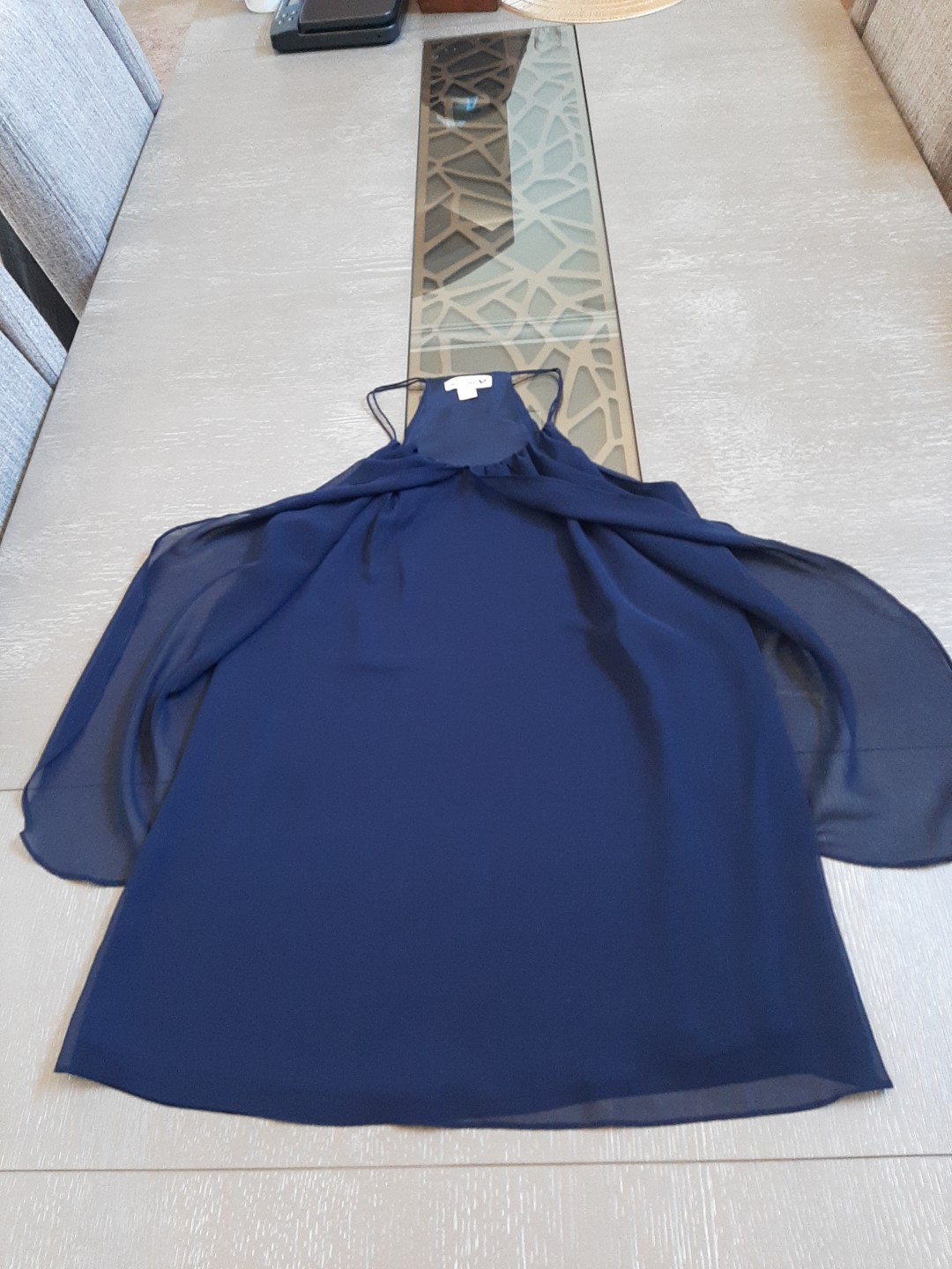 Double Zero Chiffon Ruffled Overlay Mini Spaghett… - image 5