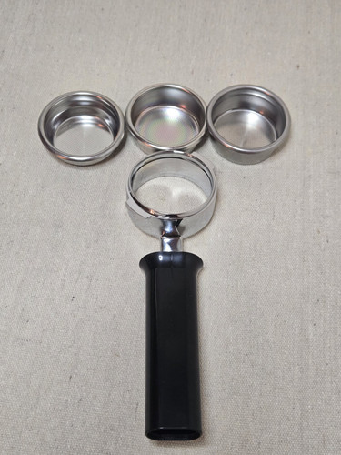 58mm E61 Bottomless Portafilter With 3 Baskets Single Double Triple Shot