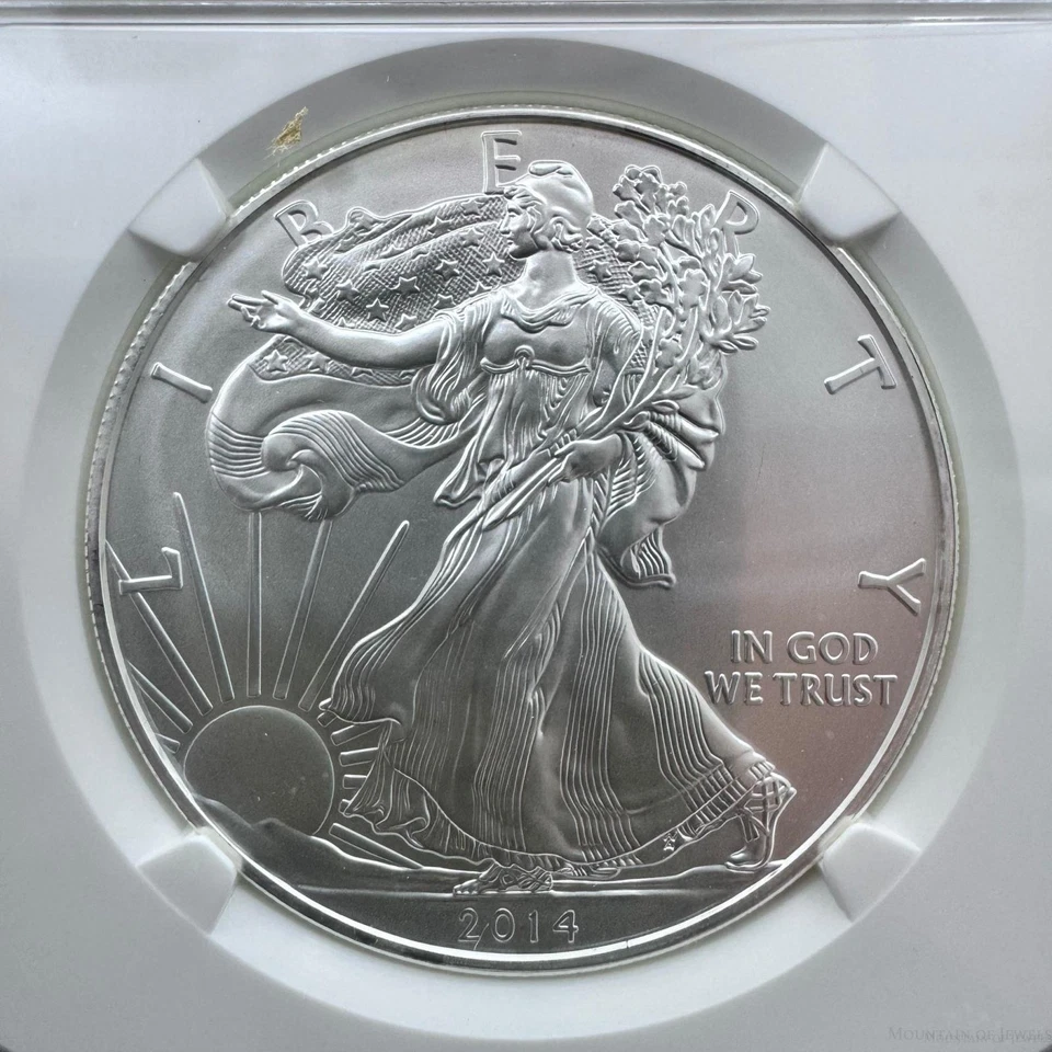 2014 US 1.0oz.999 Fine Silver American Silver Eagle NGC MS69 #3857810-156EX - Image 2 of 4
