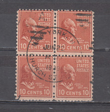 USA : 1938  / USED - SCOTT # 815    BLOCK 4  JOHN TYLER